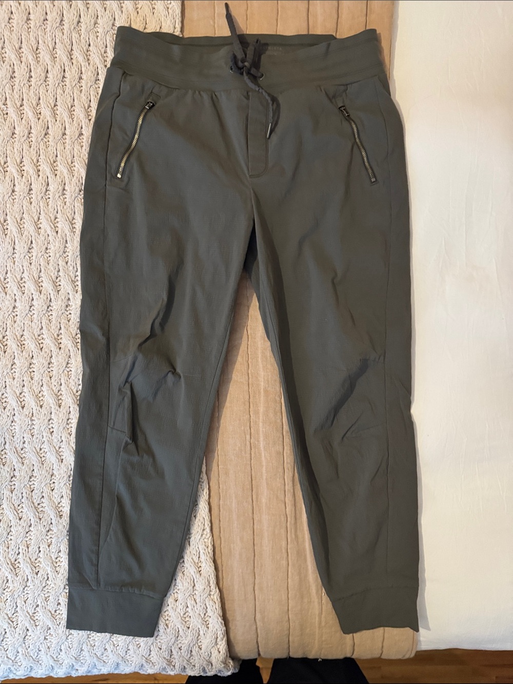 Athleta Olive Green Drawcord Jogger Pants